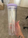 24oz  tumbler Purple lid